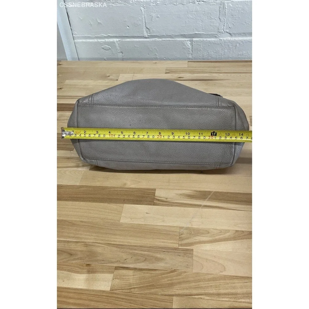 Michael Kors Gray Pebble Leather Jet Set Chain Strap Double Shoulder‎ Bag -M - Picture 8 of 10